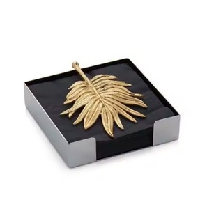 Boîte à mouchoirs en bois de luxe avec feuille d'or rose, support à serviettes de créateur, vente en gros, meilleure qualité, prix abordable, porte-serviettes élégants - Product Image 4