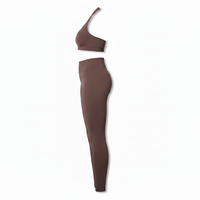 Dames Seamless Yoga Set met Halternek, Hoge Taille Leggings & Sportbeha, Ademend Nylon Spandex Trainingspak, Aangepast Logo