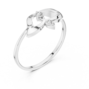 Anillo Clásico Minimalista en Forma de Flor de Oro Amarillo Sólido de 14k con Diamantes Cultivados en Laboratorio de Corte Redondo, Regalo de Boda Clásico - Product Image 5