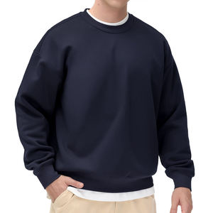Crewneck Sweatshirt Bulk OEM ODM Custom Casual Fleece <b>Pullover</b> <b>Men</b> Wholesale 100% Cotton Solid Front Autumn Breathable Knitted - Product Image 6
