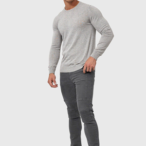 Men's Knit Pullover Crew Neck <b>Sweater</b> Loose Fit Fleece Crewneck Sweatshirt - Product Image 2