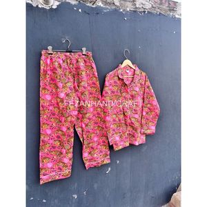 Ensemble pyjama en coton à imprimé animal pour femmes, manches longues, coupe ample, longueur complète, deux pièces, col mandarin - Product Image 4
