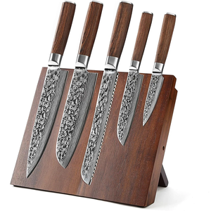 LEGACY BLADES Premium Damascus Chef <b>Knife</b> <b>Set</b> 5-Piece Wood Handle Handmade Razor <b>Sharp</b> Ambidextrous Kitchen <b>Knife</b> <b>Set</b> - Product Image 1