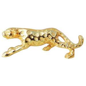 Gold Plated Bronze Leopard Sculpture Cast Metal Animal Figurine Custom Decorative Table <b>Ornament</b> for Home Office - Product Image 1
