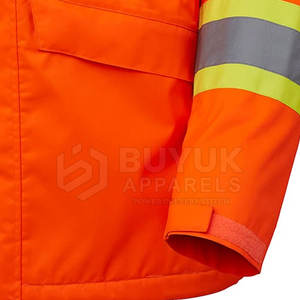 Chaqueta de Seguridad de Alta Visibilidad, Impermeable y Transpirable, para Proyectos Viales, con Capucha Reflectante para Trabajo al Aire Libre y Protección Contra Incendios - Product Image 5
