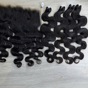 Cheveux vierges bruts vietnamiens de qualité supérieure, ondulation rapide, couleur naturelle, soyeux, tissage à double trame machine - Product Image 1