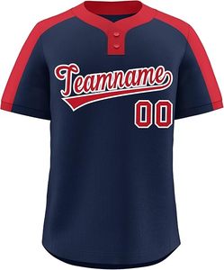 T-shirt de sport personnalisé style marine et blanc, polyester/coton, séchage rapide, unisexe, maillot de baseball cousu - Product Image 4