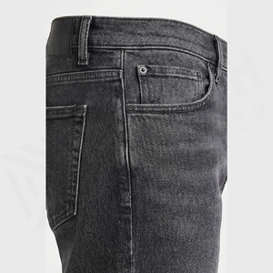 Jean en denim coupe droite délavé foncé pour homme, taille haute, coupe classique, en coton, style décontracté, pantalon d'automne - Product Image 5