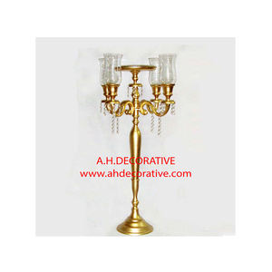 Hot & Attractive White Powder Coated Christmas Candelabra Handmade Metal <b>Square</b> Design with <b>Glass</b> Chimney for Decorations - Product Image 2