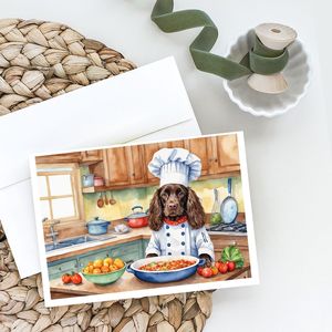 Boykin Spaniel the Chef Whimsical A7 Tamaño 5x7 Tarjetas de notas en blanco Paquete de 8 tarjetas de felicitación con sobres - Product Image 2