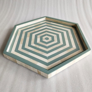 Bandeja con Incrustaciones de Hueso de Alta Calidad, Diseño Moderno y Elegante, Multifuncional, Forma Rectangular, Bandeja de Servicio de Varias Piezas, Artesanía - Product Image 3