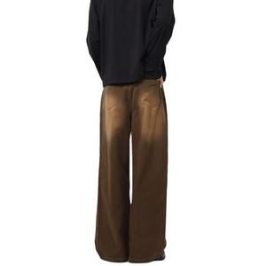 กางเกงยีนส์เดนิมทรงหลวมคุณภาพสูงสำหรับผู้ชาย ลายพิมพ์ฟอกสีอ่อนแบบดิสเทรส สวมใส่สบายทุกฤดูกาล - Product Image 2