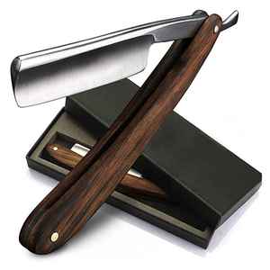 Premium Quality Wooden Handle Straight Edge <b>Razor</b> for Men Stainless Steel Manual Straight Cut Throat Barber Shaving <b>Razor</b> - Product Image 1