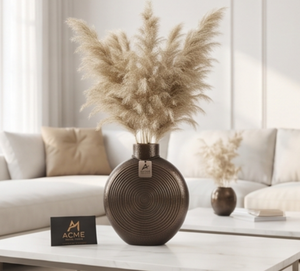 Artisanal Bohemian <b>Bronze</b> Tabletop <b>Vase</b> Handmade Decorative Flower Pot For Modern Home Tabletop Accessories - Product Image 1