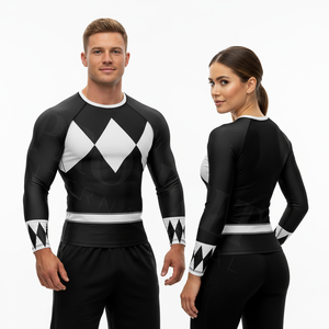 Haut de compression moulant personnalisé en polyester à taille haute élastique et manches longues pour la gym et la course, vente en gros OEM, Rash Guard - Product Image 3