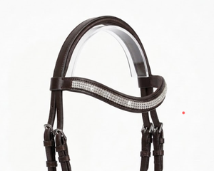 Brida para Caballo de Cuero Marrón Oscuro TAK Equestrian con Cabezalín de Cristal y Modelo Flash HB1902 - Product Image 5