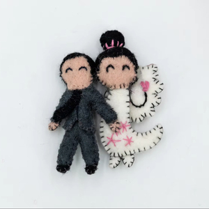 Adorno de Pareja de San Valentín Hecho a Mano con Fieltro de Lana, Decoración Romántica de Amor, Regalo, Figura de Pareja Adorable, Comercio Justo y Ético - Product Image 1