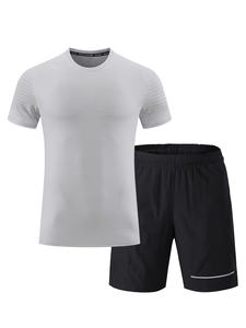 Ensemble de vêtements pour hommes, coupe-vent, uni, 2 pièces, short et t-shirt à manches courtes, tenue de sport décontractée - Product Image 5