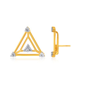 Pendientes de Diamantes con Corte de Corazón Doting Glamour, Oro Amarillo, para Mujer, Uso Diario Romántico, Color Blanco Natural G - Product Image 3