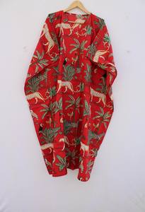 Vestido Kaftán Informal de Verano con Estampado Floral Tropical, sin Mangas, de Algodón, para Mujer, Ropa de Playa, Estilo Asia Pacífico - Product Image 3