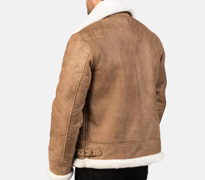 Blousons en cuir véritable pour homme, coupe slim décontractée, style motard, automne-hiver, coupe ample, fermeture éclair, imperméables, coupe-vent, effet délavé - Product Image 5