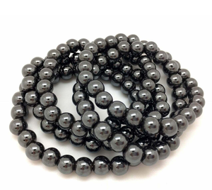 Perles noires sculptées en hématite, pierres précieuses durables pour bijoux homme et femme - Product Image 4