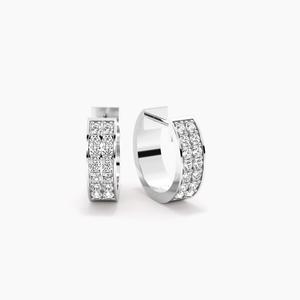 Pendientes de Aro de Oro Sólido de 10K con Diamantes Cultivados en Laboratorio Certificados por IGI, Corte de Doble Hilera, Engaste en Canal, Joyería Fina de Lujo para Boda, para Mujer - Product Image 1