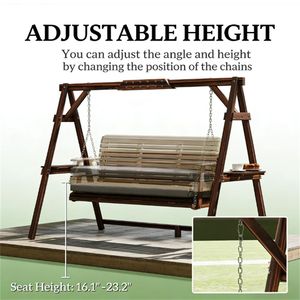 Columpio de Patio Color Marrón Carbonizado para Jardines, Piscinas, Patios Traseros, para Uso en Porches y Terrazas - Product Image 4