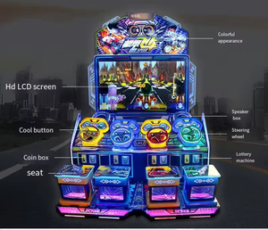 Machine d'arcade de course de voitures volantes Mecha, commerciale, à monnayeur, 4 joueurs, écran HD, simulateur de conduite interactif, jeu vidéo - Product Image 6