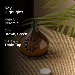 Portavelas de cerámica de estilo moderno y elegante, minimalista, geométrico, con forma de casa. - Product Image 3