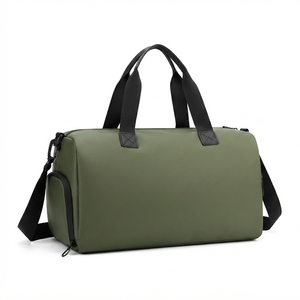 Sac de voyage bleu personnalisé, sac de sport imperméable avec bandoulière réglable et poche zippée - Product Image 4