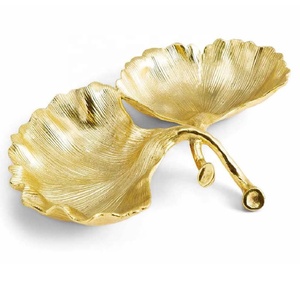 New Arrival Leaves Design Serving <b>Bowl</b> Aluminum Salad <b>Snack</b> Fruit & Nuts Serving <b>Bowl</b> Dining Table Decor Serving <b>Bowl</b> - Product Image 1