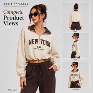 เสื้อครอปผู้หญิงแบบ 2 in 1 ผูกเชือกปิดด้านหน้า - Product Image 2