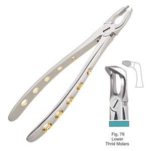 Fórceps manuales de extracción de dientes, instrumento dental para extraer fórceps, molares de raíz inferior, patrón inglés de acero inoxidable - Product Image 1