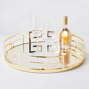 Bandeja para tocador de baño, bandeja de servicio para bar, bandeja para servir bebidas, bandeja con base de vidrio, bandeja con base de espejo, bandeja decorativa premium para el hogar - Product Image 6