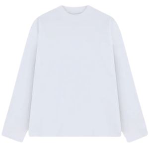 Camiseta de Manga Larga Blanca para Hombre, Cuello Redondo, Algodón, Estilo Casual, Moda Urbana, Acabado Vintage Suave - Product Image 5