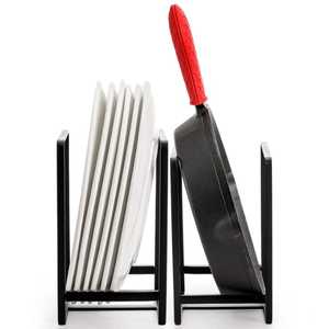 Chrome Dish Drying Rack <b>Kitchen</b> Countertop Plate Organizer Metal Wire <b>Storage</b> Stand for Dinner Plates Saucers Kitchenware - Product Image 3