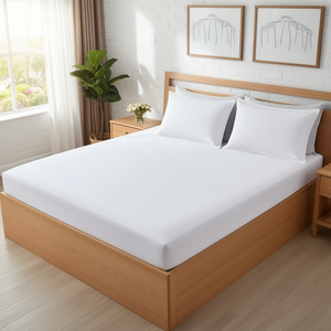 300TC Hotel Bedding Solid Stripe Cotton <b>Bed</b> <b>Pillow</b> Covers Queen Size-1 Fitted <b>Bed</b> + 2 <b>Pillow</b> Covers 3pcs Set for Home Hotel - Product Image 2