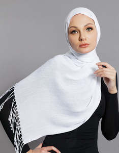 SIDDIQUI HOSINEX Hiyab Largo de Algodón y Chifón para Mujer, Estilo Tradicional Musulmán, Diseño Sólido, Resistente al Viento y Transpirable, para Otoño - Product Image 1