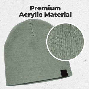 Bonnet en tricot vert sauge de qualité supérieure, logo personnalisé, chaud, doux, extensible, unisexe, décontracté, pour l'extérieur - Product Image 5