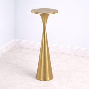 Designer Cast Aluminum <b>Bar</b> <b>Table</b> Sunburst Pattern Top Textured Drum Base Sleek Stem Support Durable Finish Luxury Modern Accent - Product Image 6