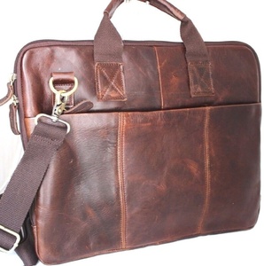 Porte-documents pour ordinateur portable en cuir véritable pour homme avec bandoulière, design moderne pour le bureau, imperméable et léger - Product Image 2