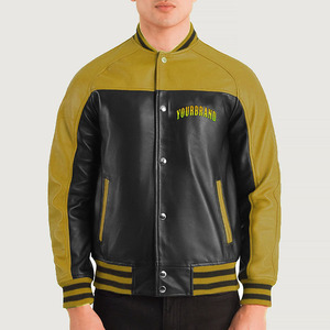 Chaqueta de Béisbol y Letterman Personalizada con Bordado OEM para Hombre, Chaqueta Varsity Impermeable en Blanco, Estilo Universitario en Cuero - Product Image 1