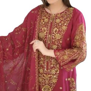 Excellente qualité Heavy Diamond Georgette Salwar Kameez Robe élégante personnalisable pour les fêtes Dernière collection - Product Image 1
