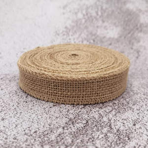 1"(2.5CM) 100% Jute Natural <b>Burlap</b> Fabric Roll 20 Yard Eco-Friendly Jute <b>Ribbon</b> Gift Wrapping Craft Projects Wedding Home - Product Image 4