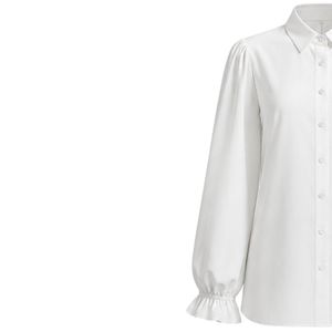 Manufacturer Custom <b>White</b> and Black Women Long Sleeve Blouse and <b>Maxi</b> Skirt Set Button Up High Waist Modest Two Piece Outfit OEM - Product Image 2