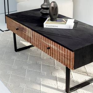 Mesa de centro Vandana Zenova Altis con 2 cajones y tablero negro para decoración moderna de sala de estar - Product Image 3