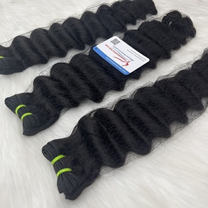 วิกผมลอนลึกสีดำสำหรับต่อผมเรมี่บริสุทธิ์100กรัมขอบคุณผมที่มีคุณภาพดีที่สุดไม่พันกันไม่หลุดเงางามสุดๆ - Product Image 1