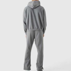 Custom Heavyweight 400Gsm Cotton Tracksuit for Men <b>Printed</b> <b>Hoodie</b> and Sweatpants Set 100% Cotton for Winter - Product Image 5