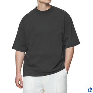 เสื้อยืดโอเวอร์ไซส์ผู้ชาย เสื้อยืดฮิปฮอปพิมพ์โลโก้ตามสั่ง คอกลม คุณภาพส่งออก มีตัวอย่างฟรี ขายส่ง คุณภาพพรีเมียม - Product Image 5